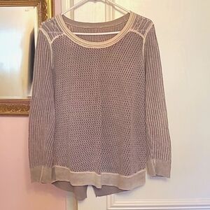 WHITE+ WARREN 100% cashmere grey overlay top